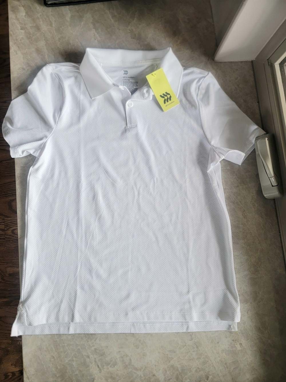 all in motion L(10/12) Boys White Athletic Polo Golf